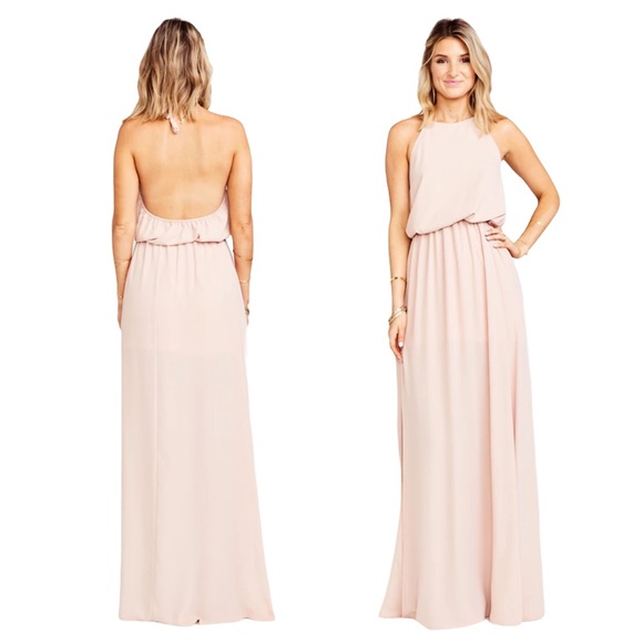 Show Me Your Mumu Women’s SMYM Bridesmaid Medium Pink Blush Halter Dress NWT - Picture 2 of 12
